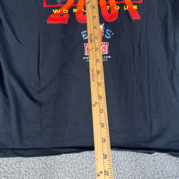 Vintage 2001 Elvis Presley T-Shirt Mens Large Black Double-Sided LIVE Concert - Picture 10 of 12